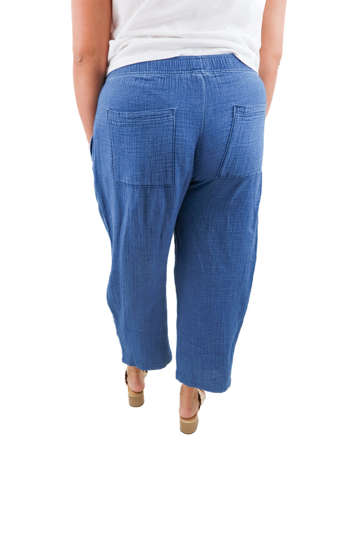 gap chambray pants (l; retail $40)