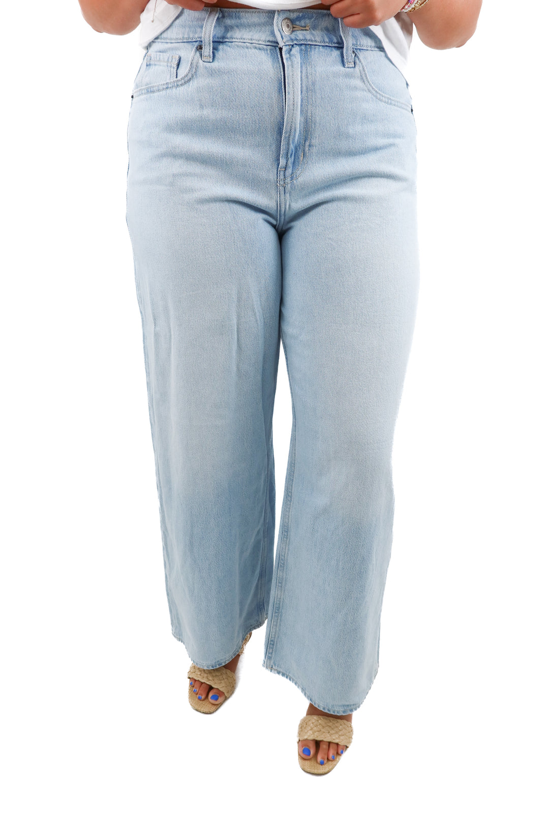 old navy light wash baggy wide leg denim (12 retail; $35)