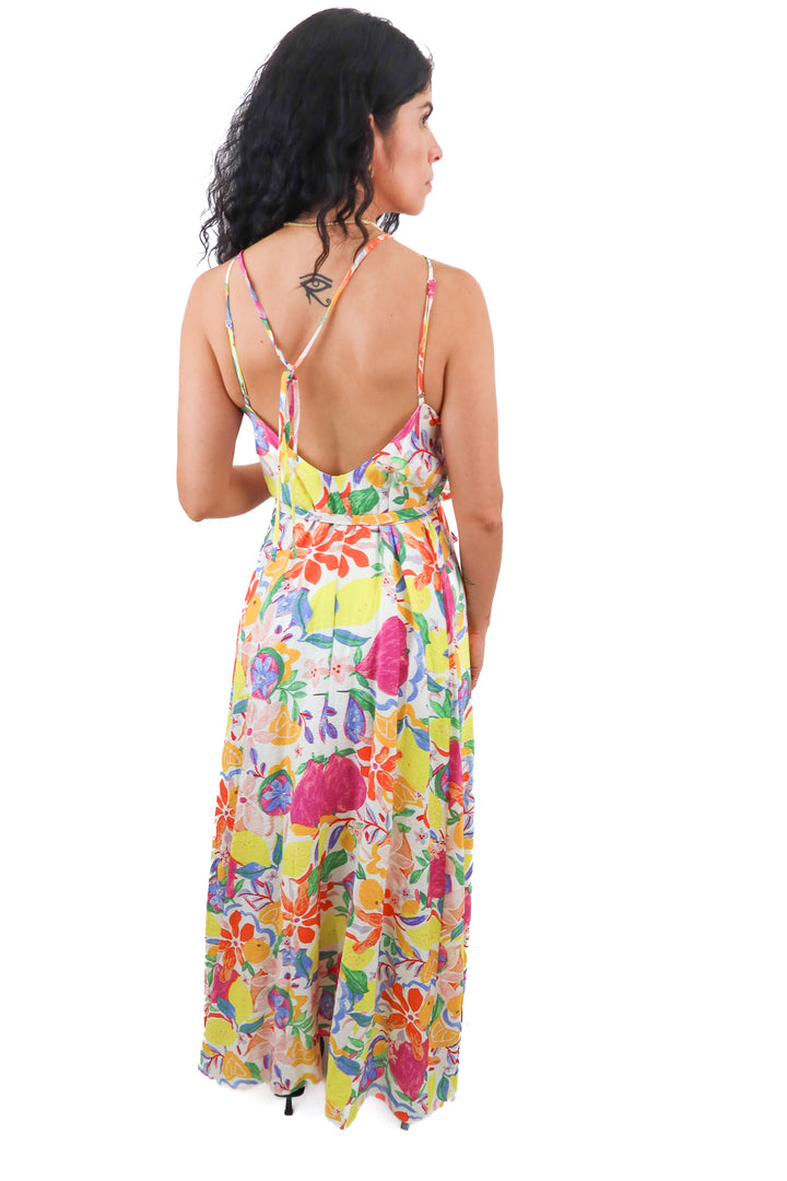 fore colorful high neck maxi dress (s; retail $125)
