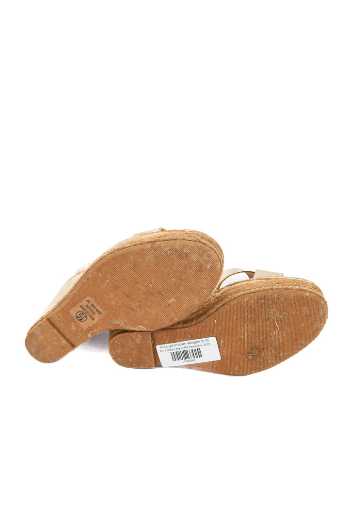 soda gold/rattan wedges (6.5)