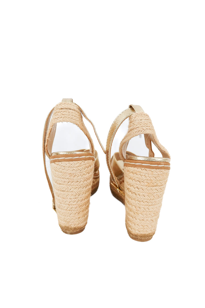 soda gold/rattan wedges (6.5)