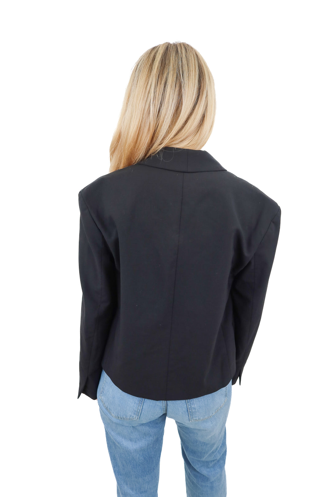 zara black open blazer (xs)