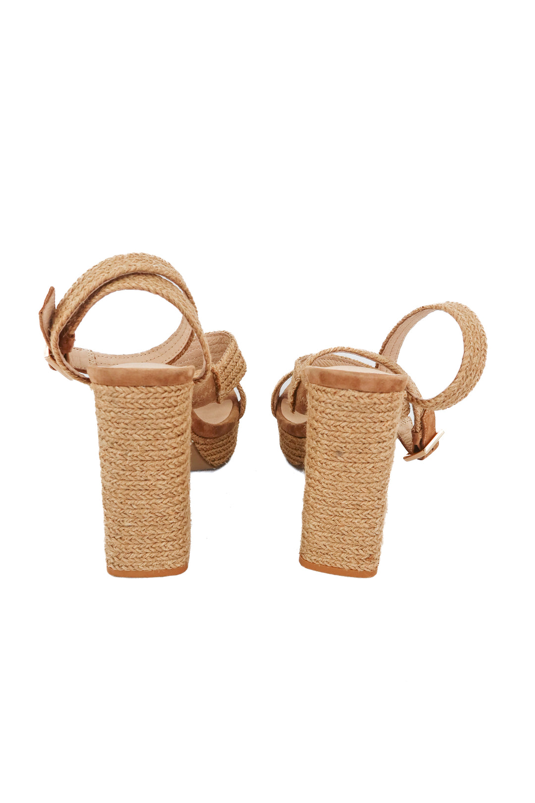 raye rattan strappy platform heels (6.5; retail $189)