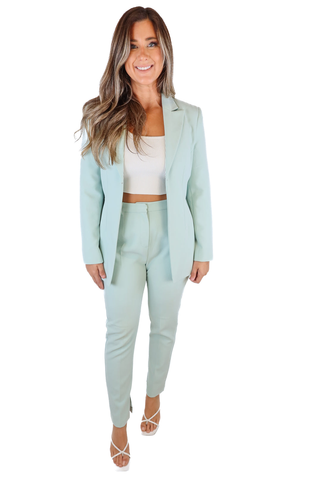 Topshop Mint Green Pants and Jacket Set (6)