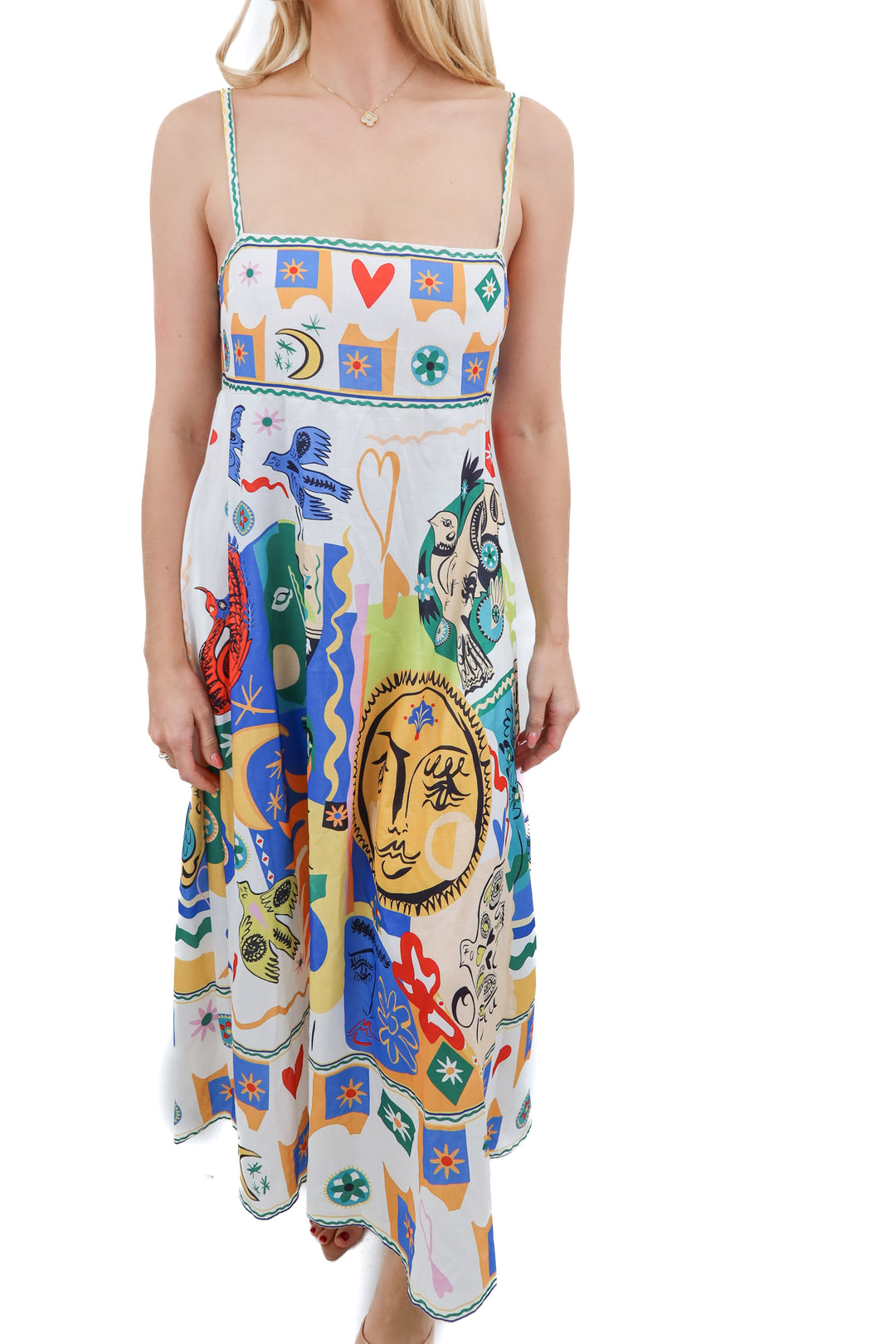 abstract print maxi dress (L)