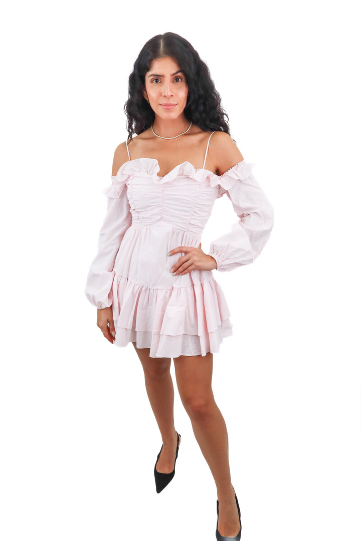 the vintage shop baby pink mini dress (s; retail $45)