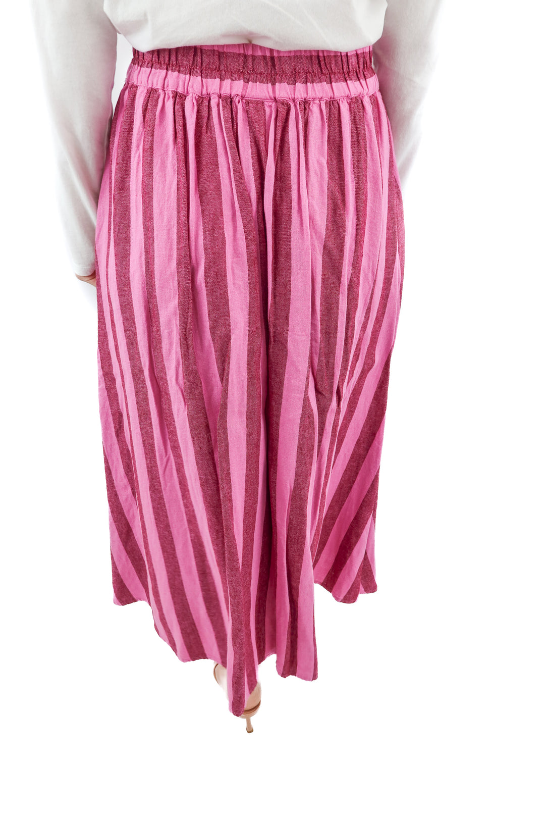 a new day pink/red striped skirt (xs)