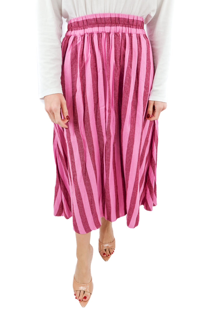 a new day pink/red striped skirt (xs)