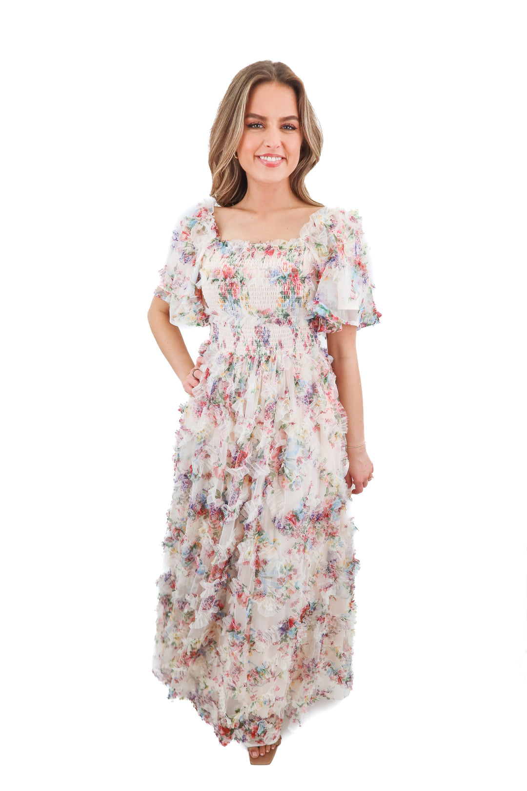 ivy city pink floral maxi dress NWT (s; retail $188)