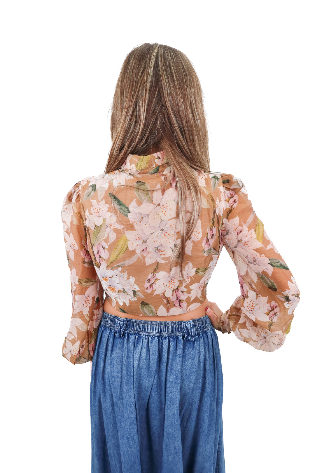 AUCTION bardot floral button up corset top (m)*