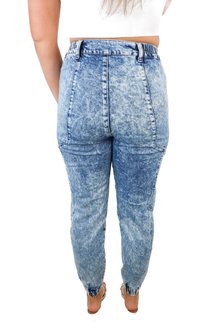 Retrofete Acid Wash Denim Joggers (28)