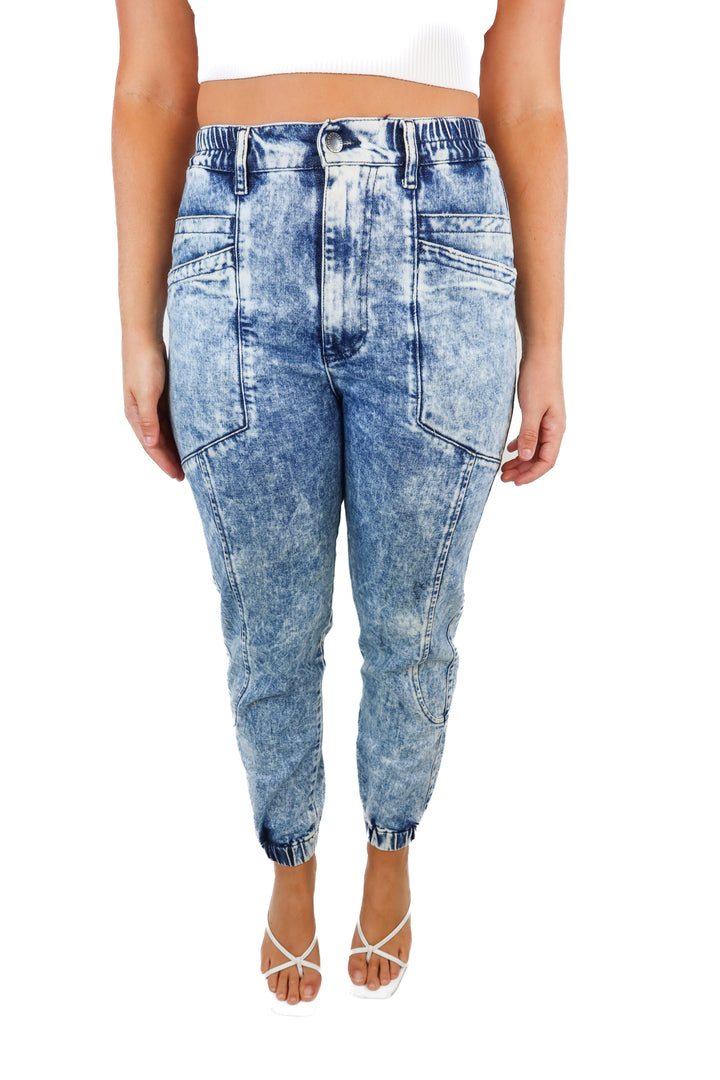 Retrofete Acid Wash Denim Joggers (28)