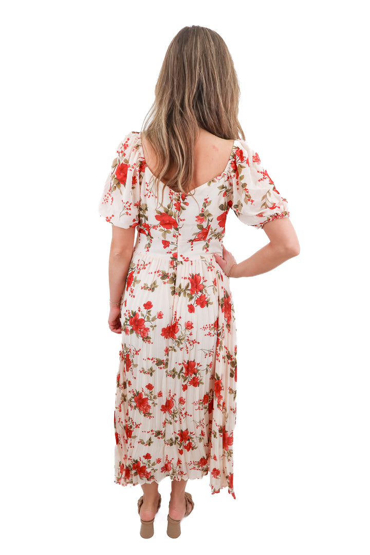 cupshe red floral maxi dress NWT (s; retail $35)