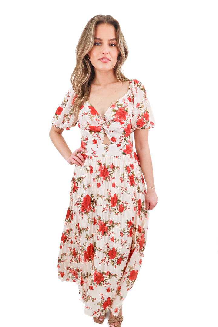 cupshe red floral maxi dress NWT (s; retail $35)