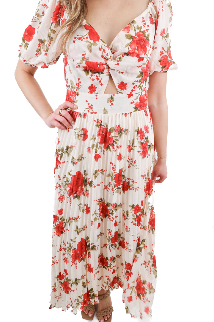 cupshe red floral maxi dress NWT (s; retail $35)