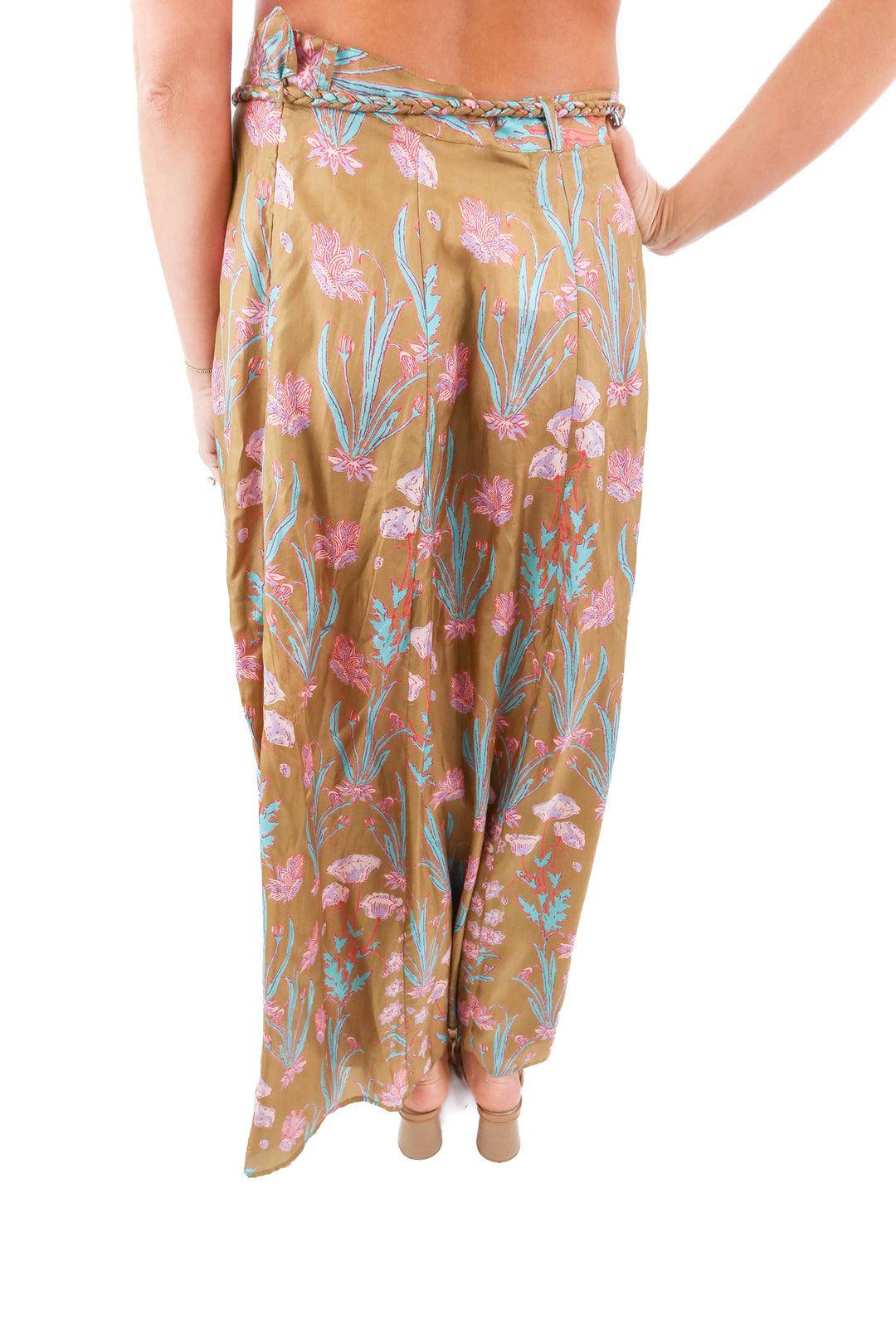 hannah green floral maxi skirt (2; retail $475)