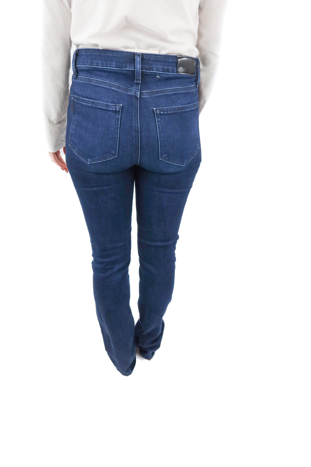 paige dark wash skinny jeans (27; retail $215)