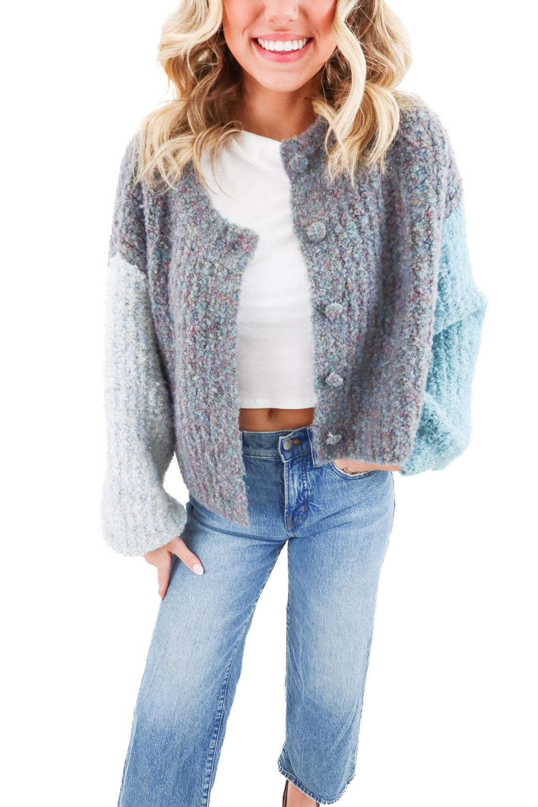 vrg grl multi color wool cardigan nwt (s; retail $139)