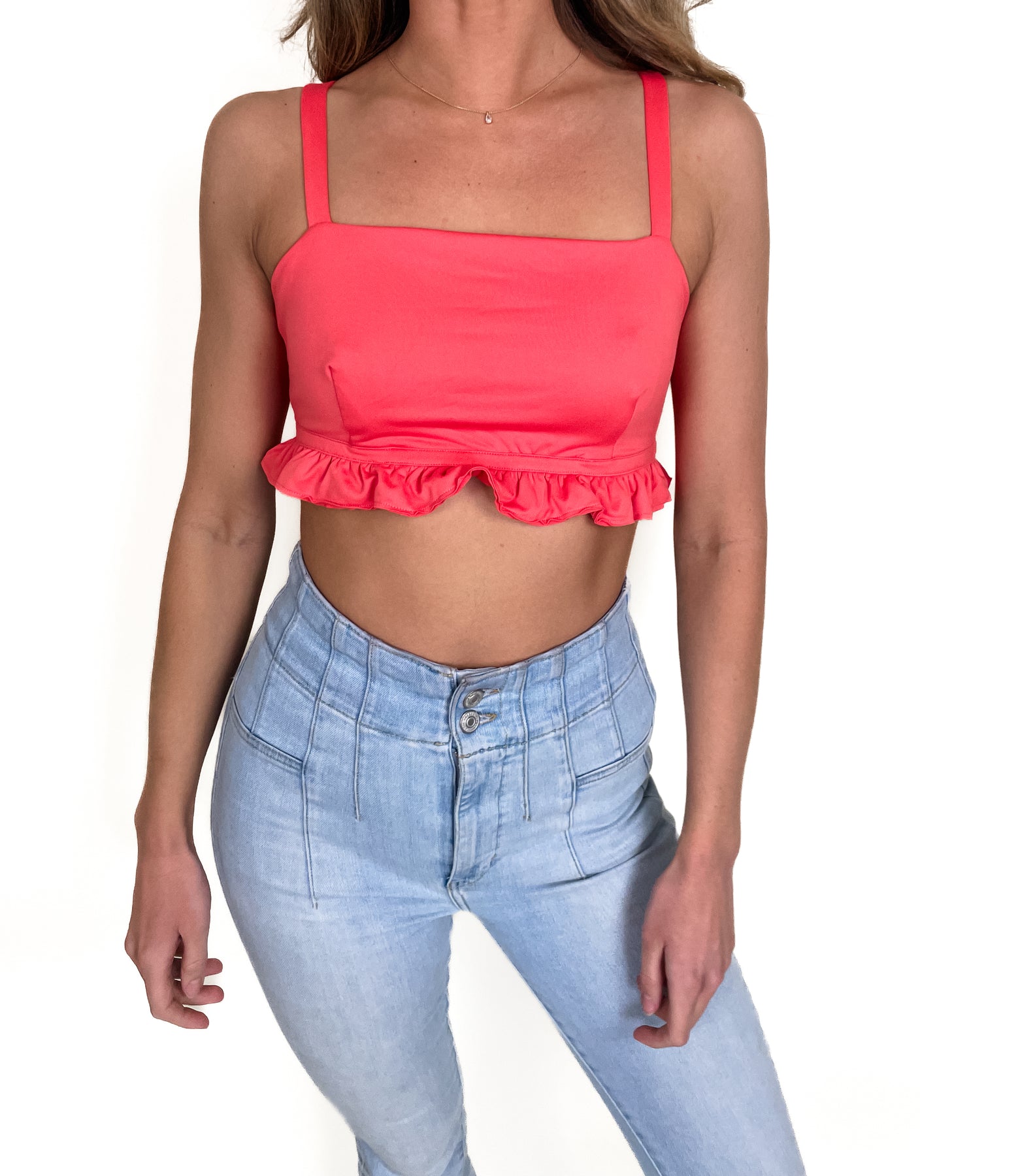 Free People coral sports bra (size M) – Well-Dressed