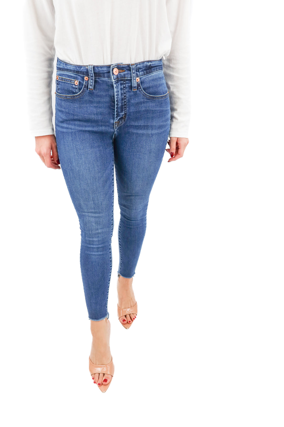 j.crew medium wash skinny jeans (27; retail $59.95)