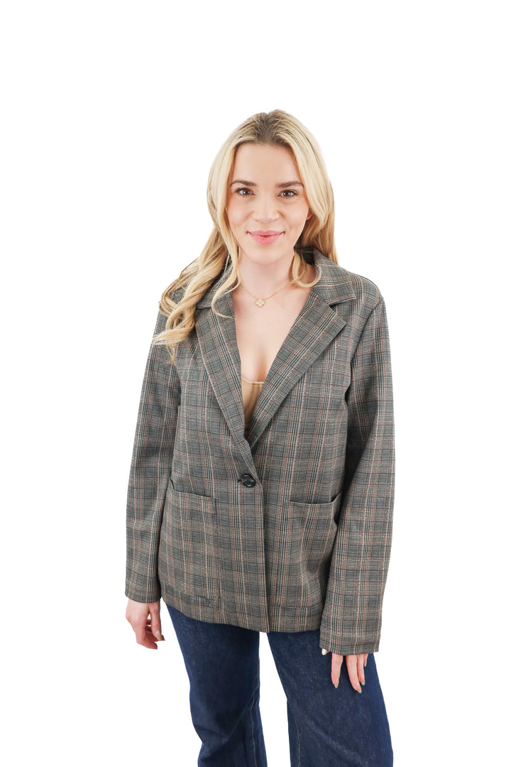 sanctuary dover plaid brooklyn blazer nwt (s; retail $129)