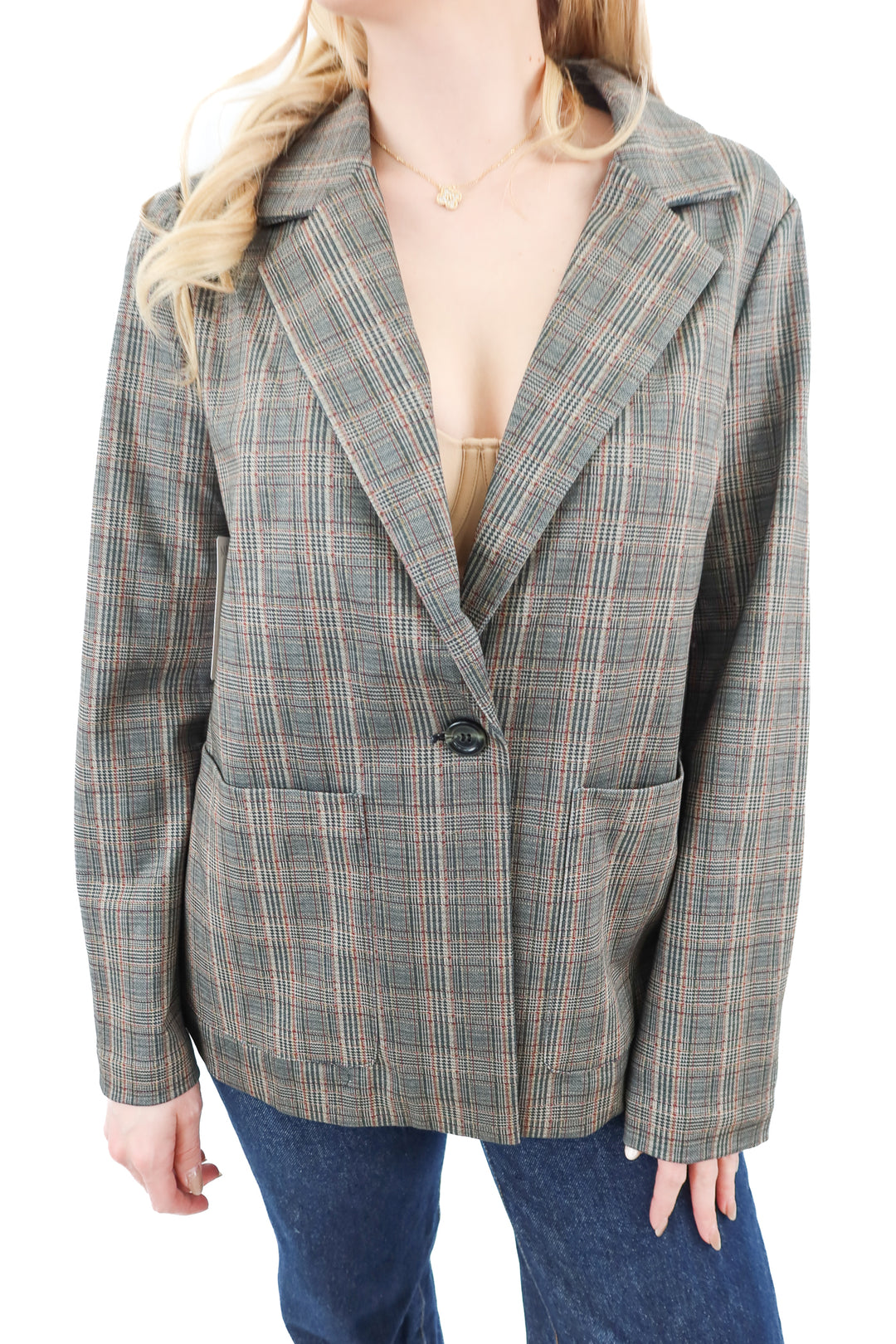 sanctuary dover plaid brooklyn blazer nwt (s; retail $129)