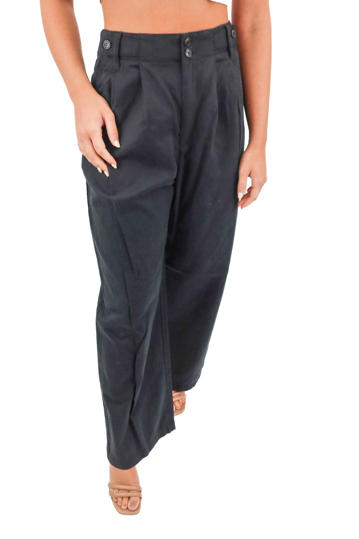madewell black wide leg pants (0; retail $148)
