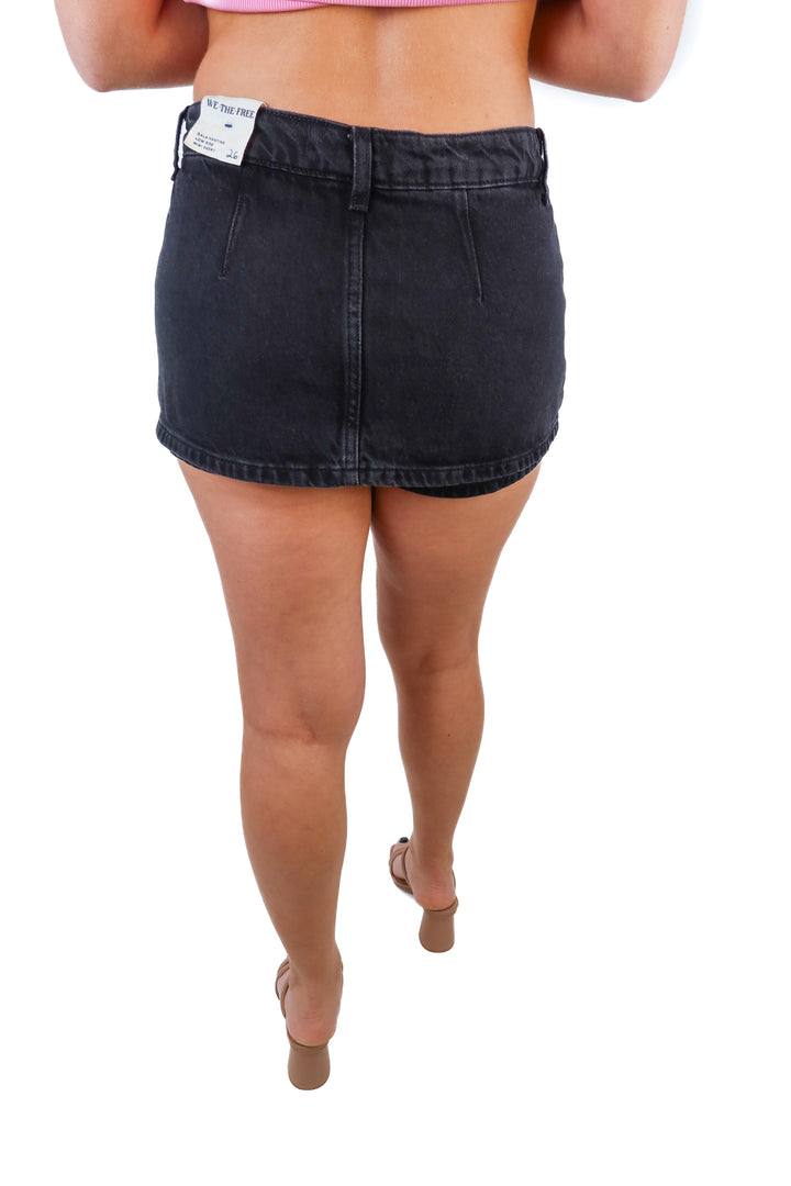 Free People black mini skort NWT (26; retail $78)
