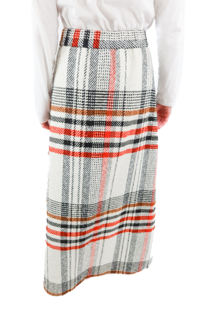 anthropologie wool plaid maxi skirt (s)