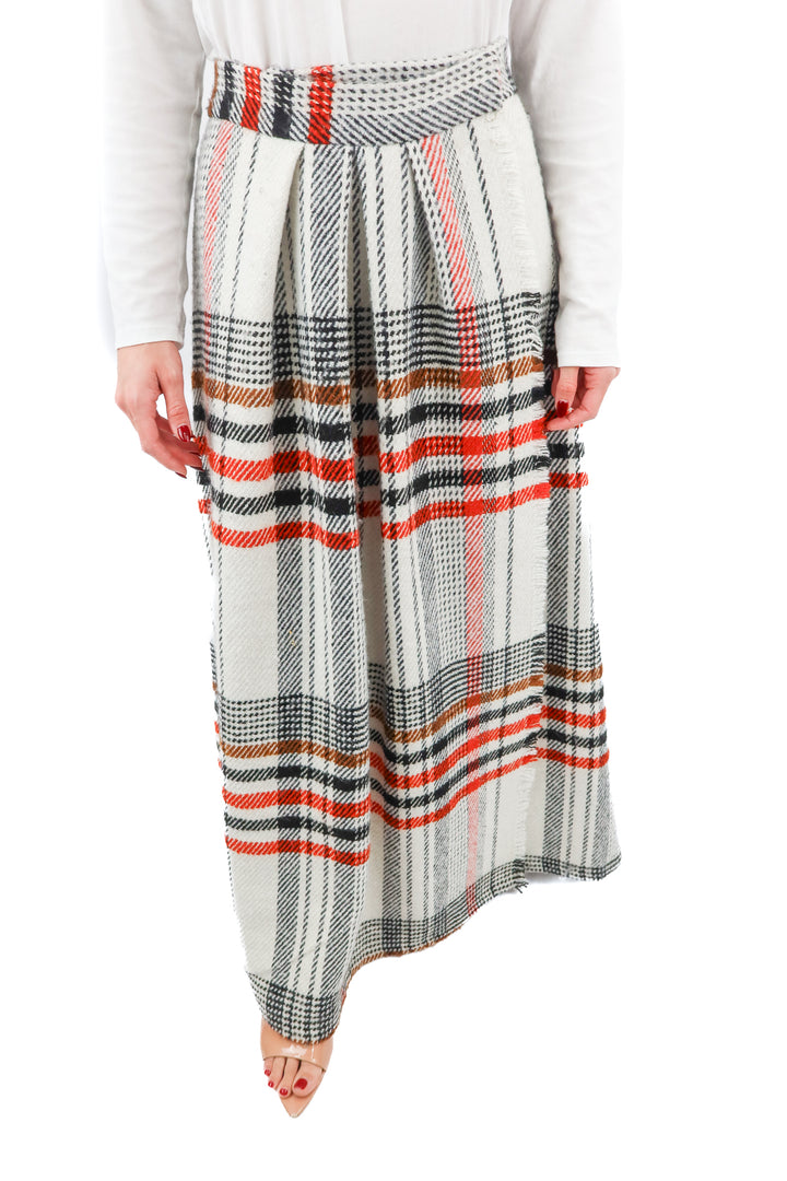 anthropologie wool plaid maxi skirt (s)