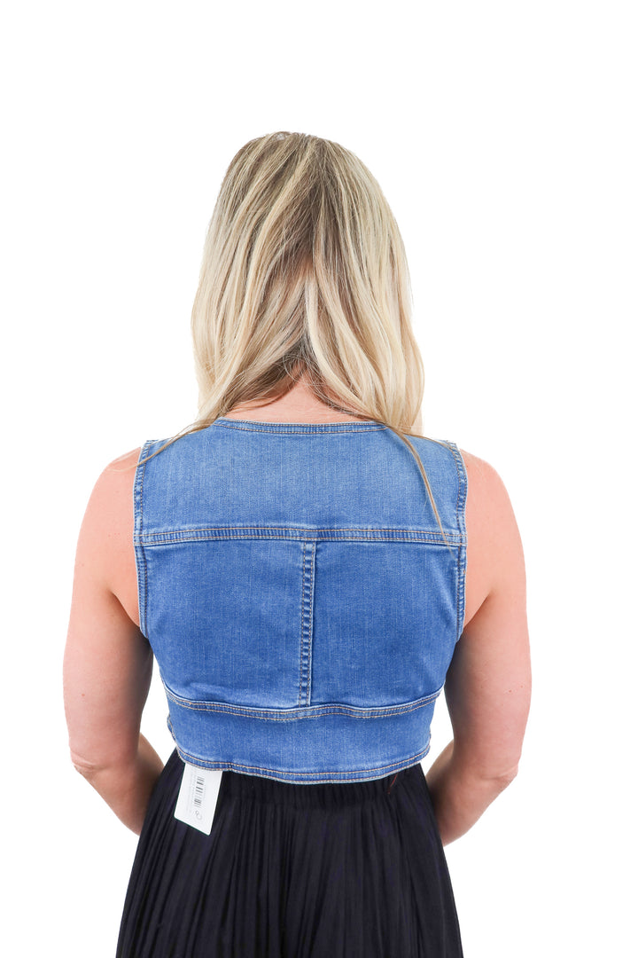 american eagle denim crop top (m)
