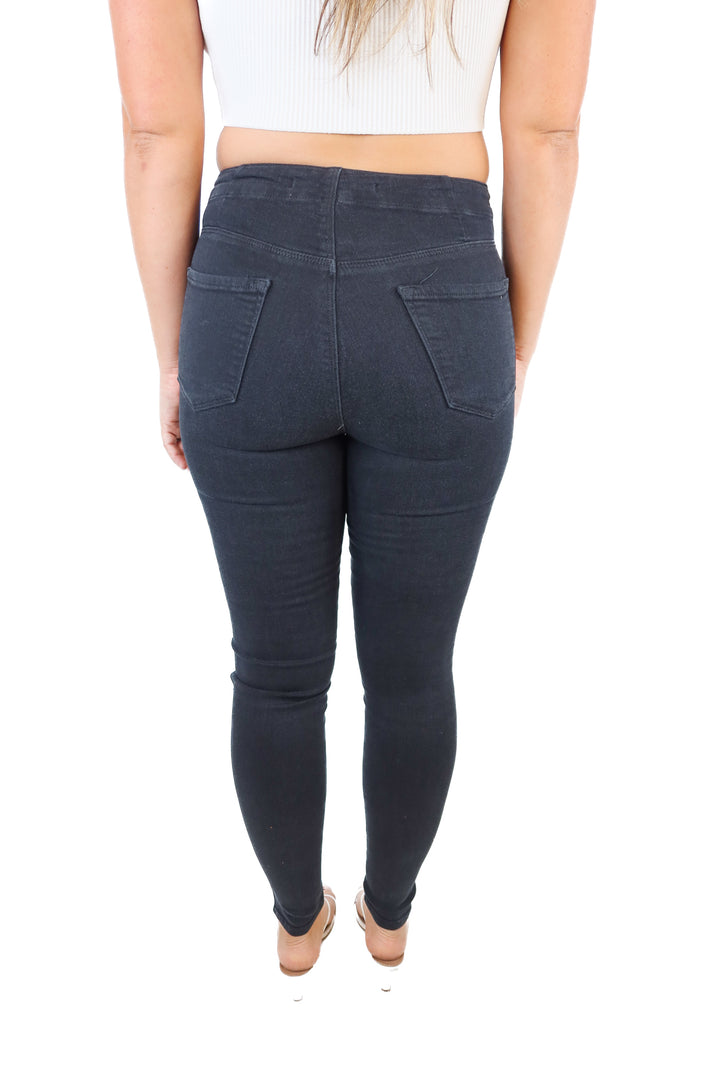 J Brand Black Button-Fly Skinny Jeans (27)