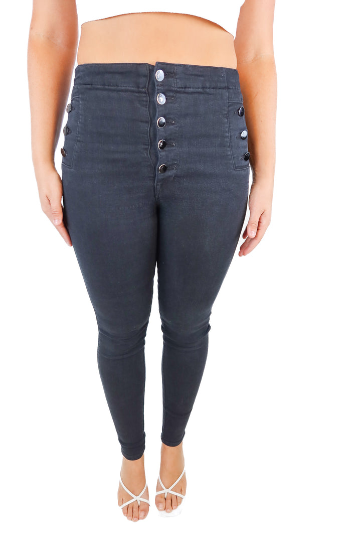 J Brand Black Button-Fly Skinny Jeans (27)