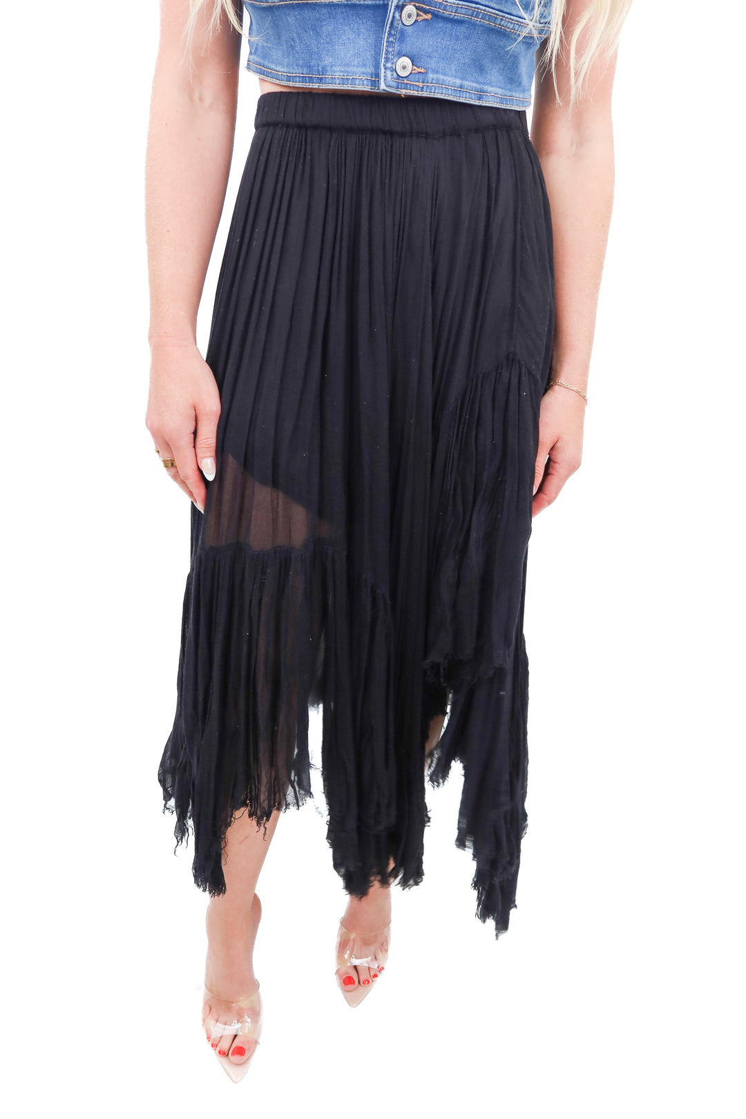 AUCTION (BID ONLY) free people black maxi skirt (m)- ends 8/19 at 8 pm CT