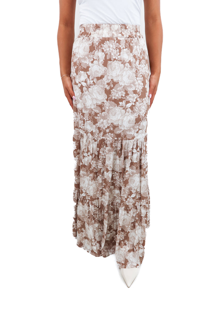 altar'd state mocha/ivory floral maxi skirt NWT (m)