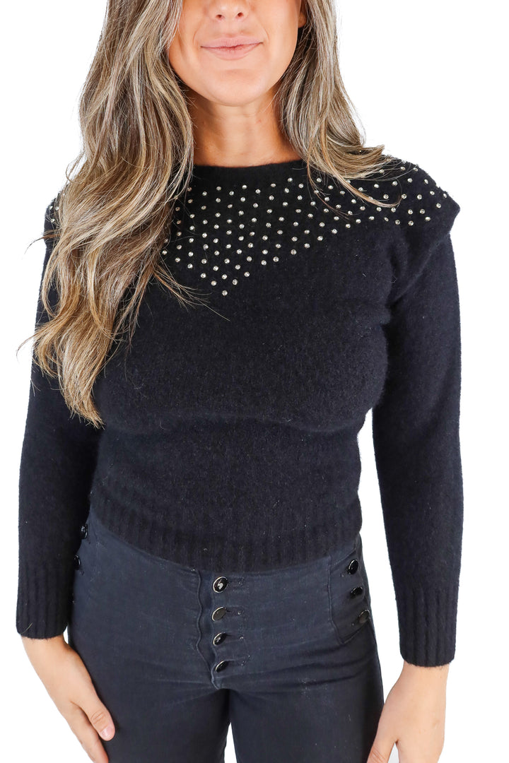 Retrofete Black Rhinstone Sweater (S; retail $250)