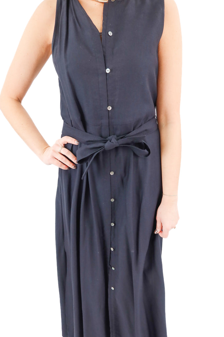 theory black sleeveless maxi dress (4; retail $395)