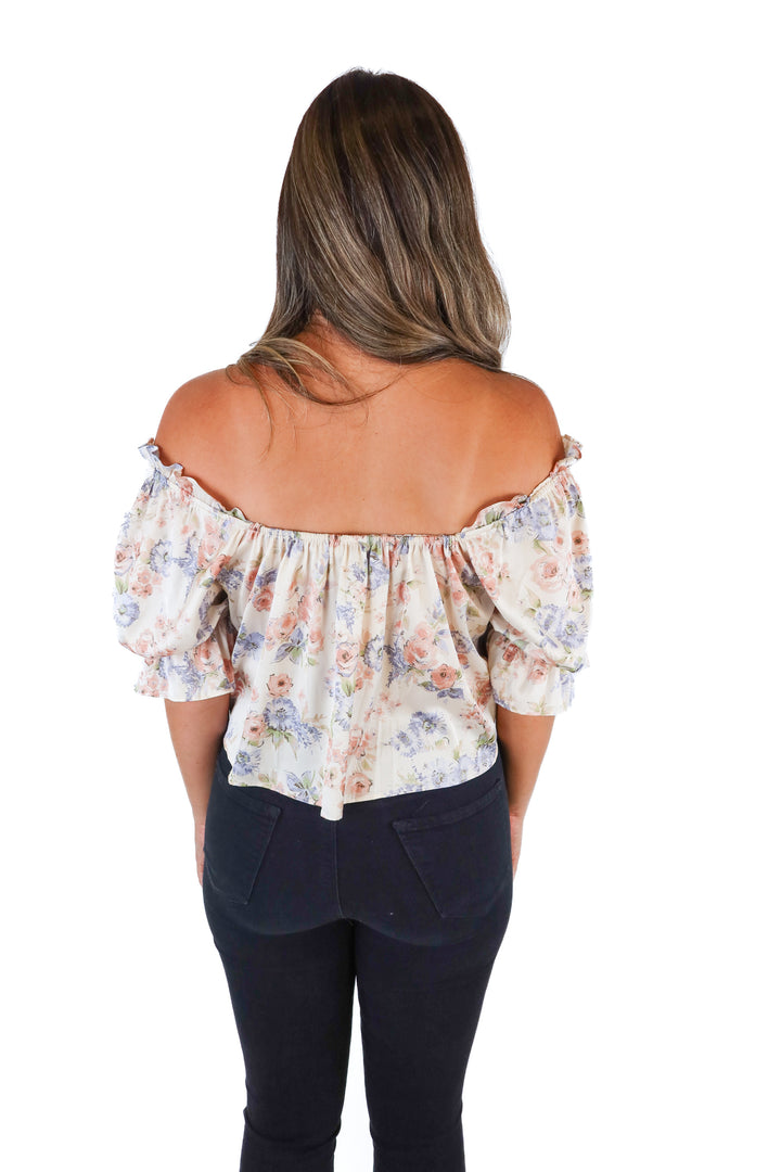 wayf floral blouse (S*)