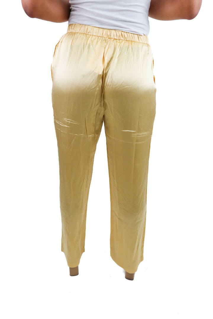quince yellow satin pants NWT (s; retail $90)