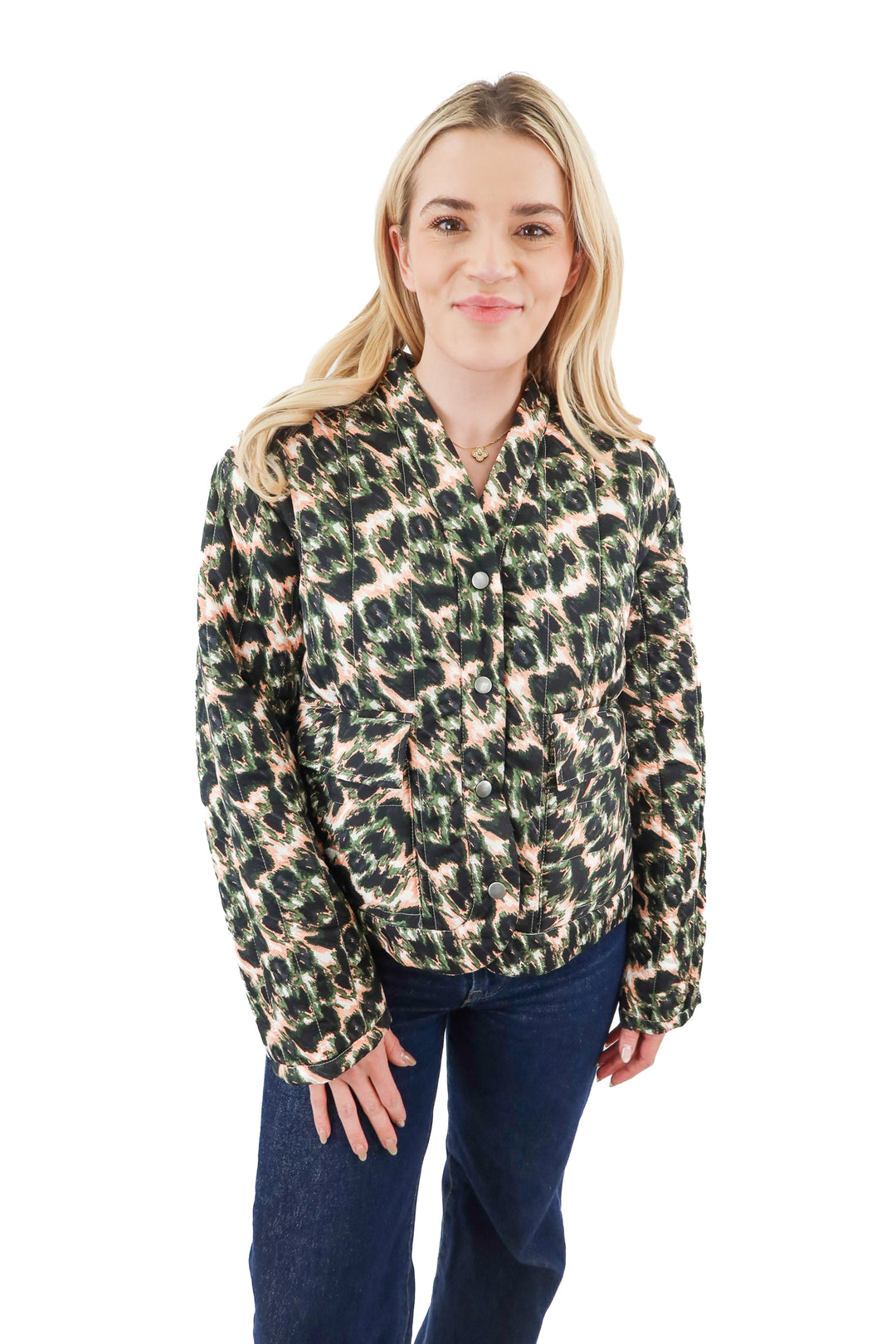 rachel comey x target olive crayon leopard quilted jacket nwt (s; retail $55)