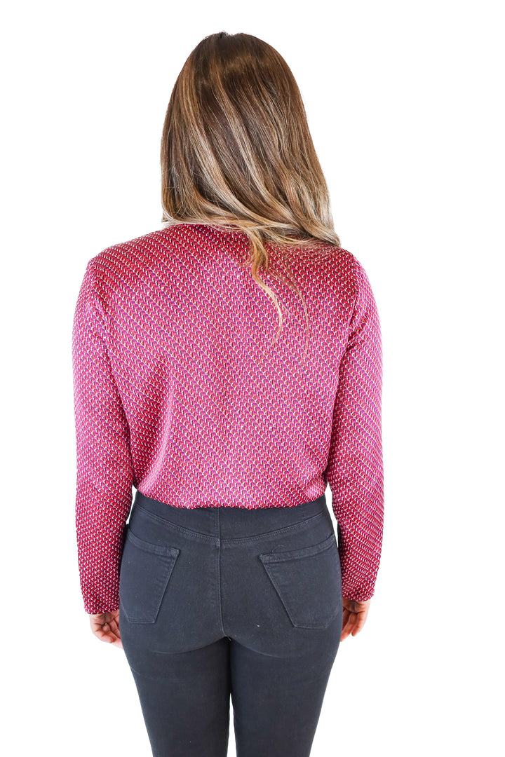 Leith Geometric Print Silky Bodysuit (S)