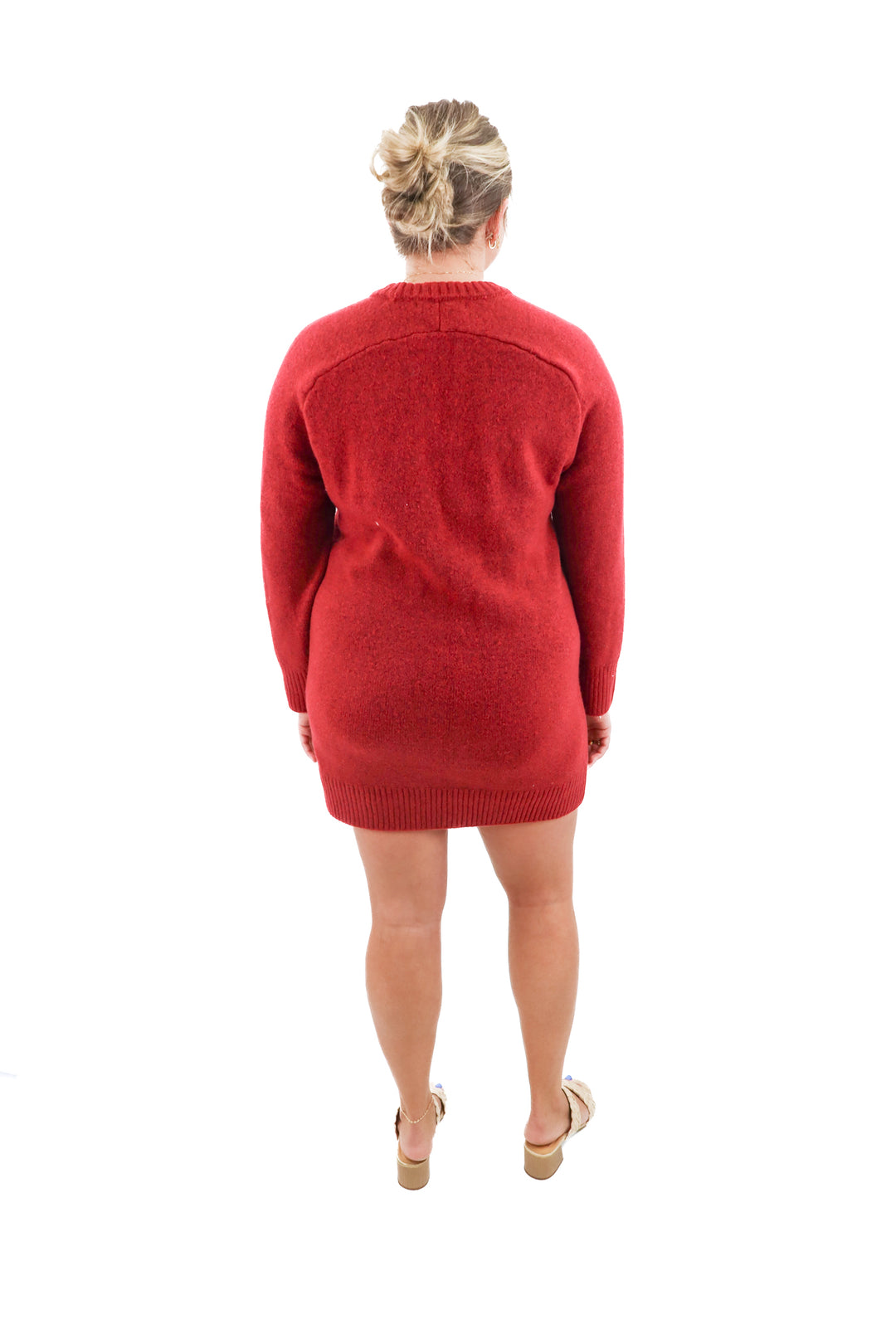 abercrombie & fitch red knit crew neck pullover sweater (m)