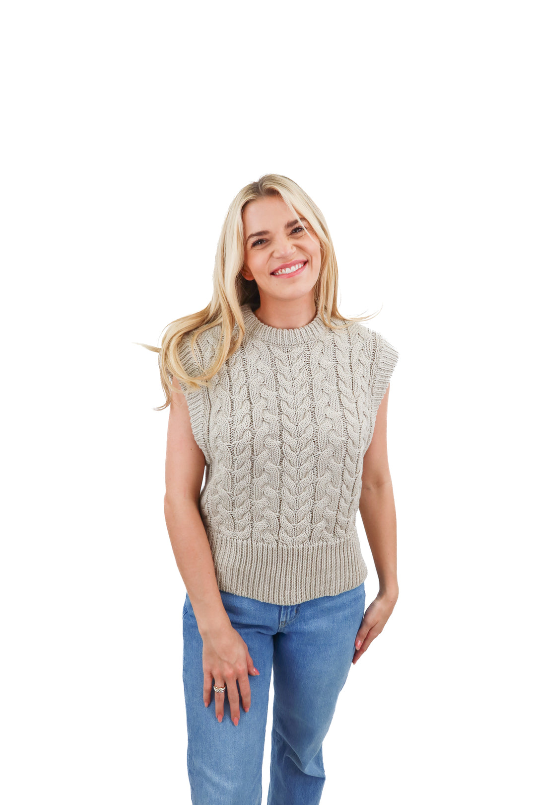 rd style grey knit vest (s; retail $65)