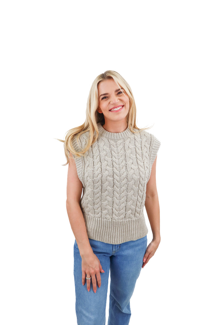 rd style grey knit vest (s; retail $65)