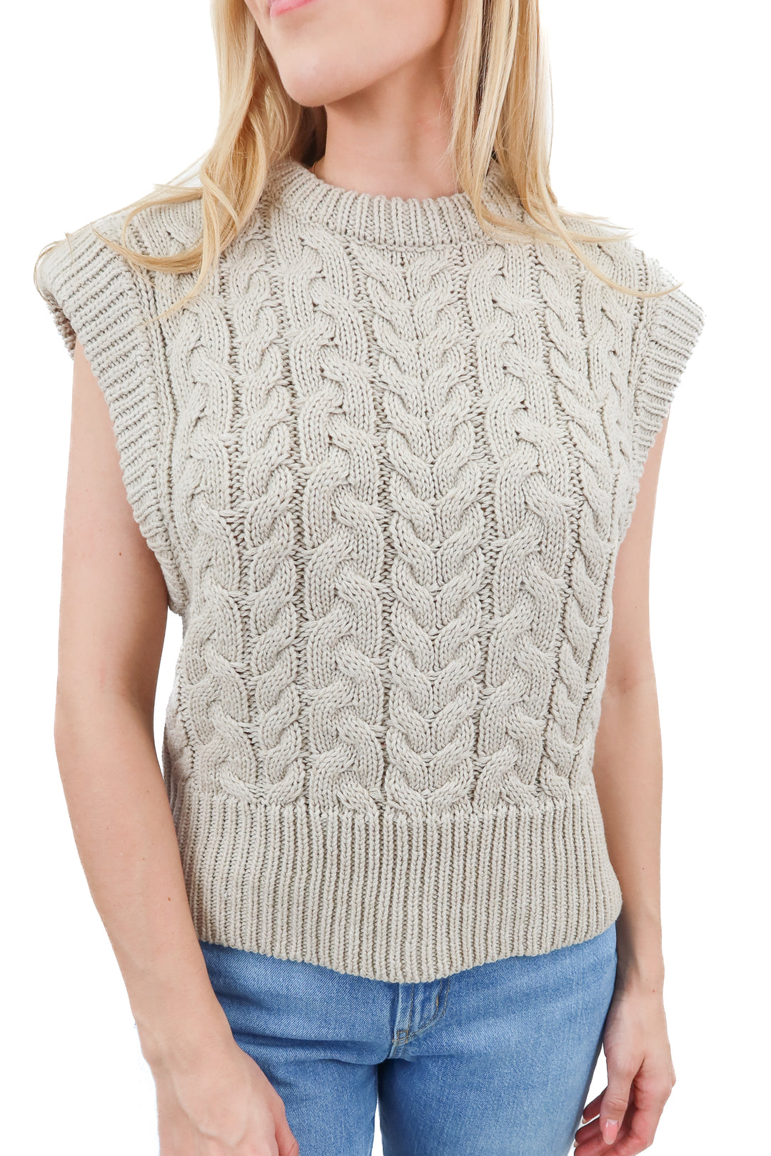 rd style grey knit vest (s; retail $65)