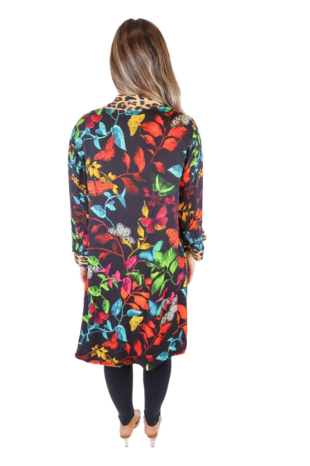 Custom Floral and Leopard Caftan (S*)