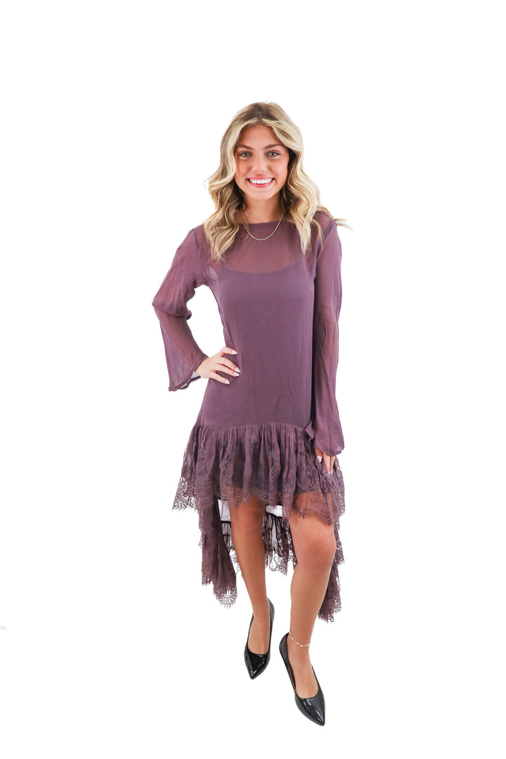asos purple lace maxi dress (0; retail $120)
