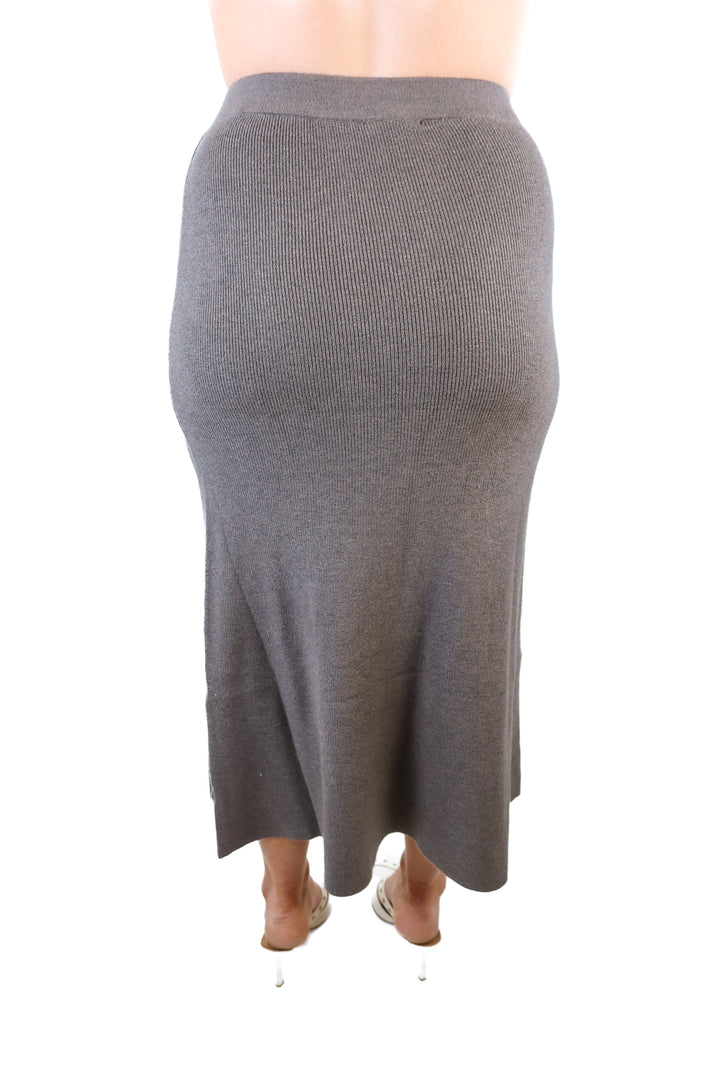 Vici light grey midi skirt (S)