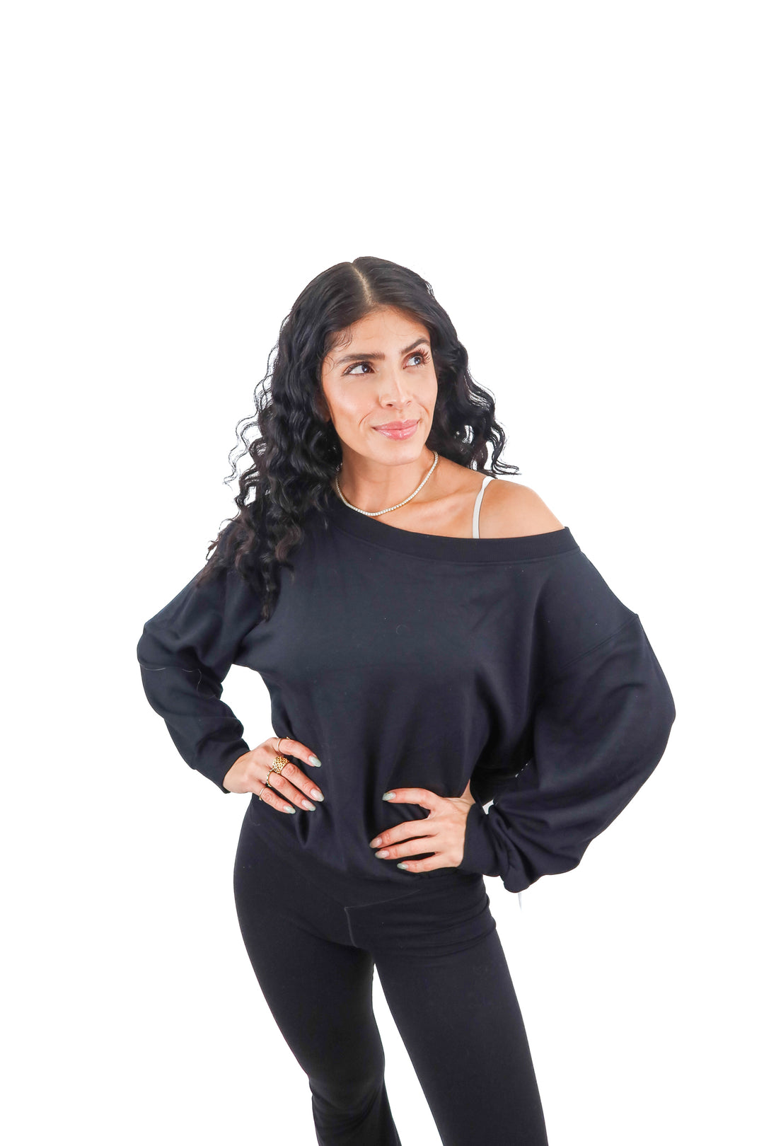 brooksville black one shoulder sweatshirt NWT (s; retail $69)