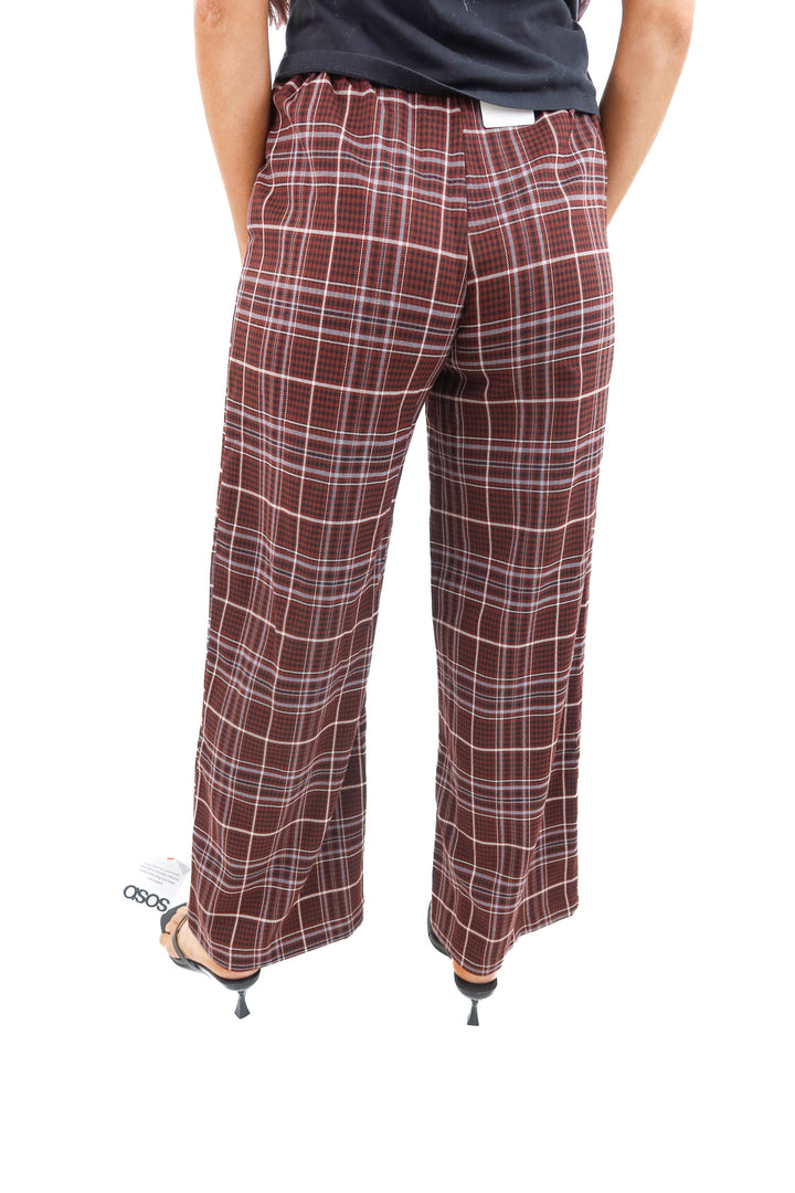asos design brown plaid trousers (0; retail $48)